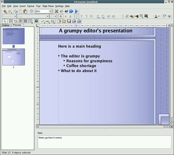 KPresenter screenshot