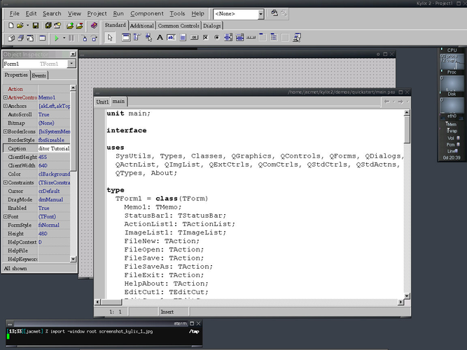 Screenshot von Kylix