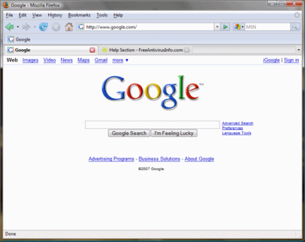 Screenshot von Mozilla Firefox