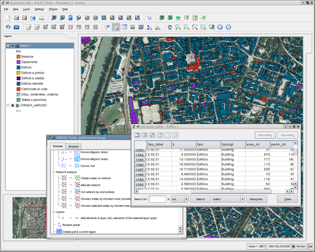 Captura de tela do Quantum GIS