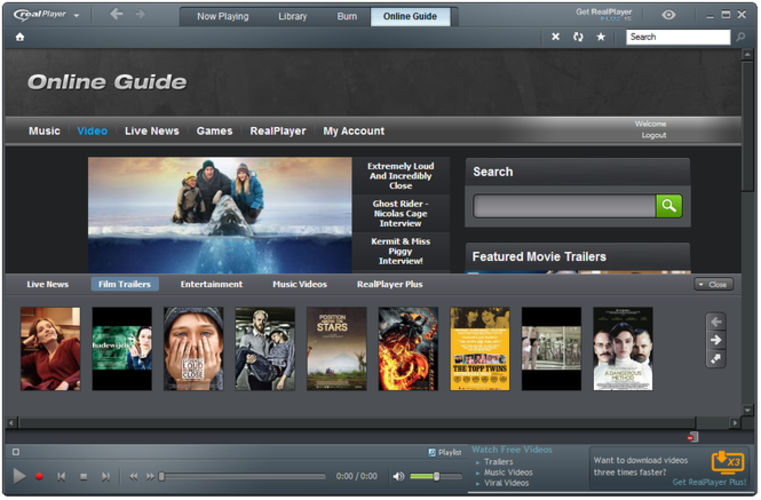 Screenshot von RealPlayer