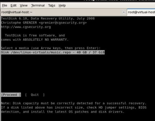 TestDisk screenshot