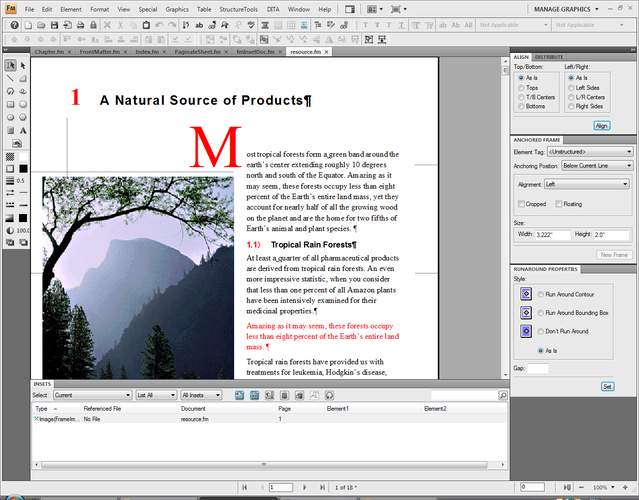 Adobe FrameMaker screenshot