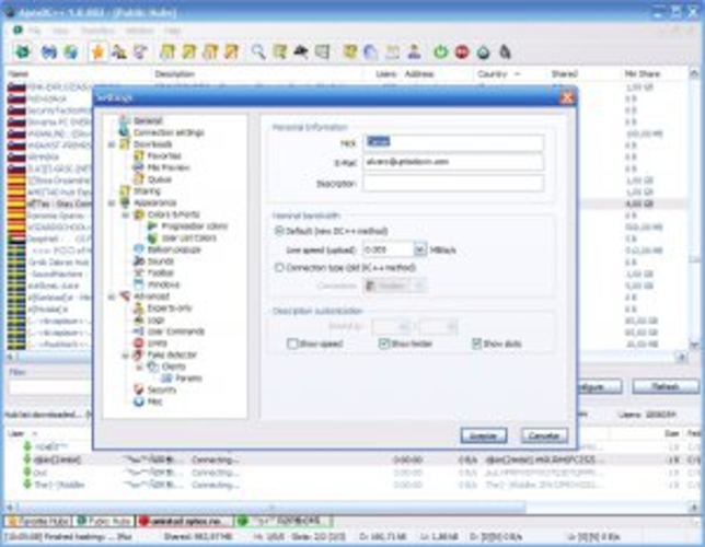ApexDC++ screenshot