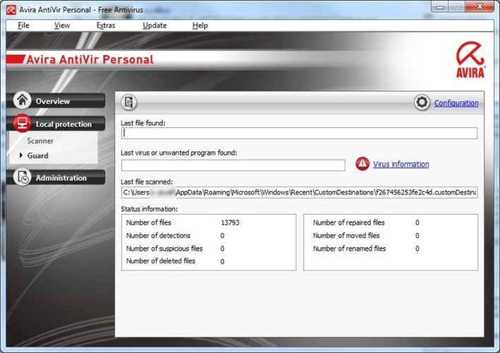 Avira AntiVir screenshot