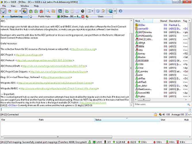 DC++ screenshot