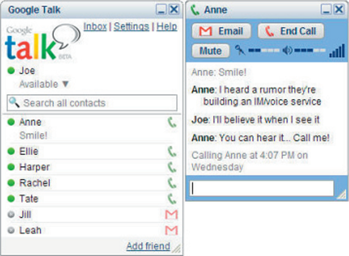 Google Talk (GTalk) screenshot