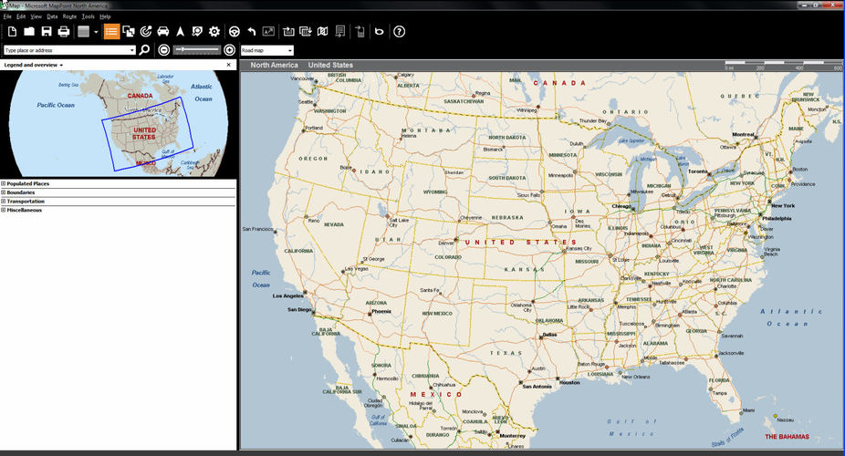 Microsoft MapPoint screenshot