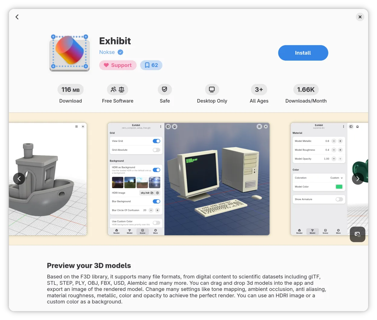 App page for Exhibit