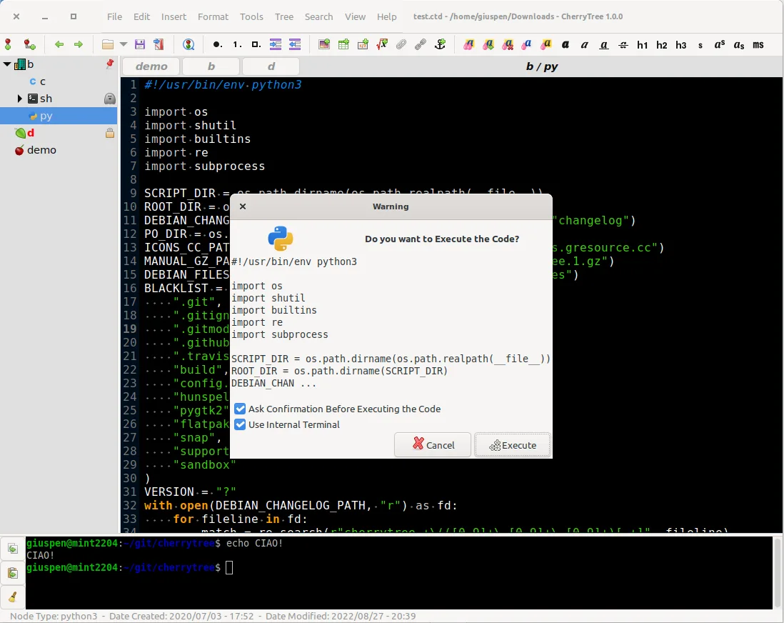 Main window, code