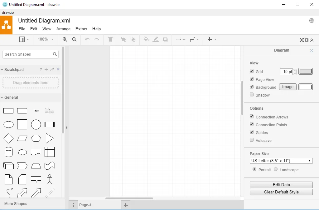 The main draw.io window