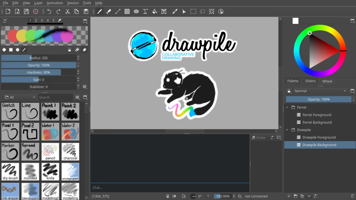 Screenshot von Drawpile