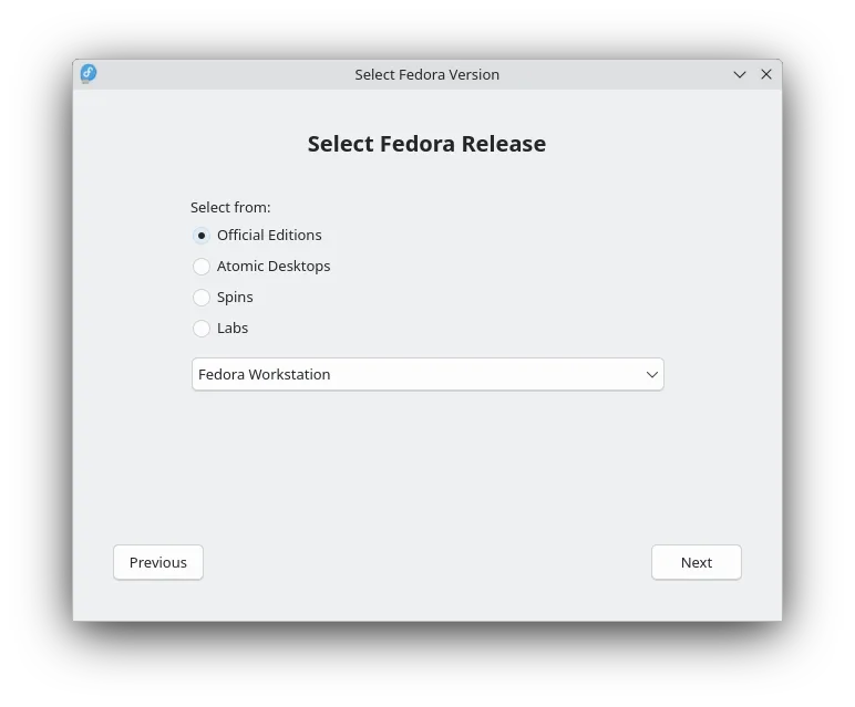 Fedora Media Writer screenshot