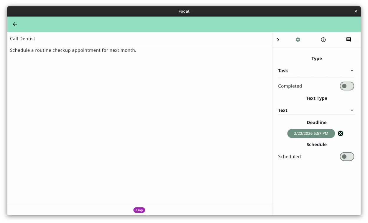 Add due dates, priorities, and tags to your notes