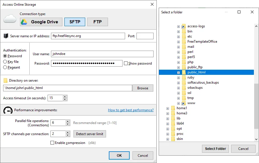 Online storage support