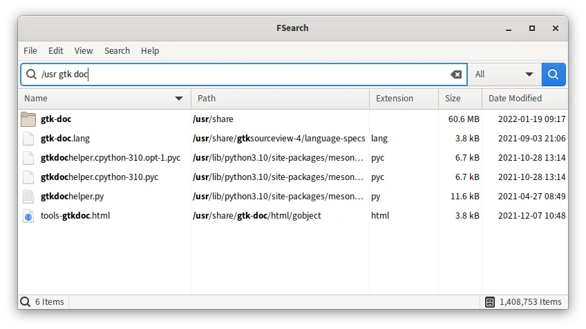 FSearch screenshot