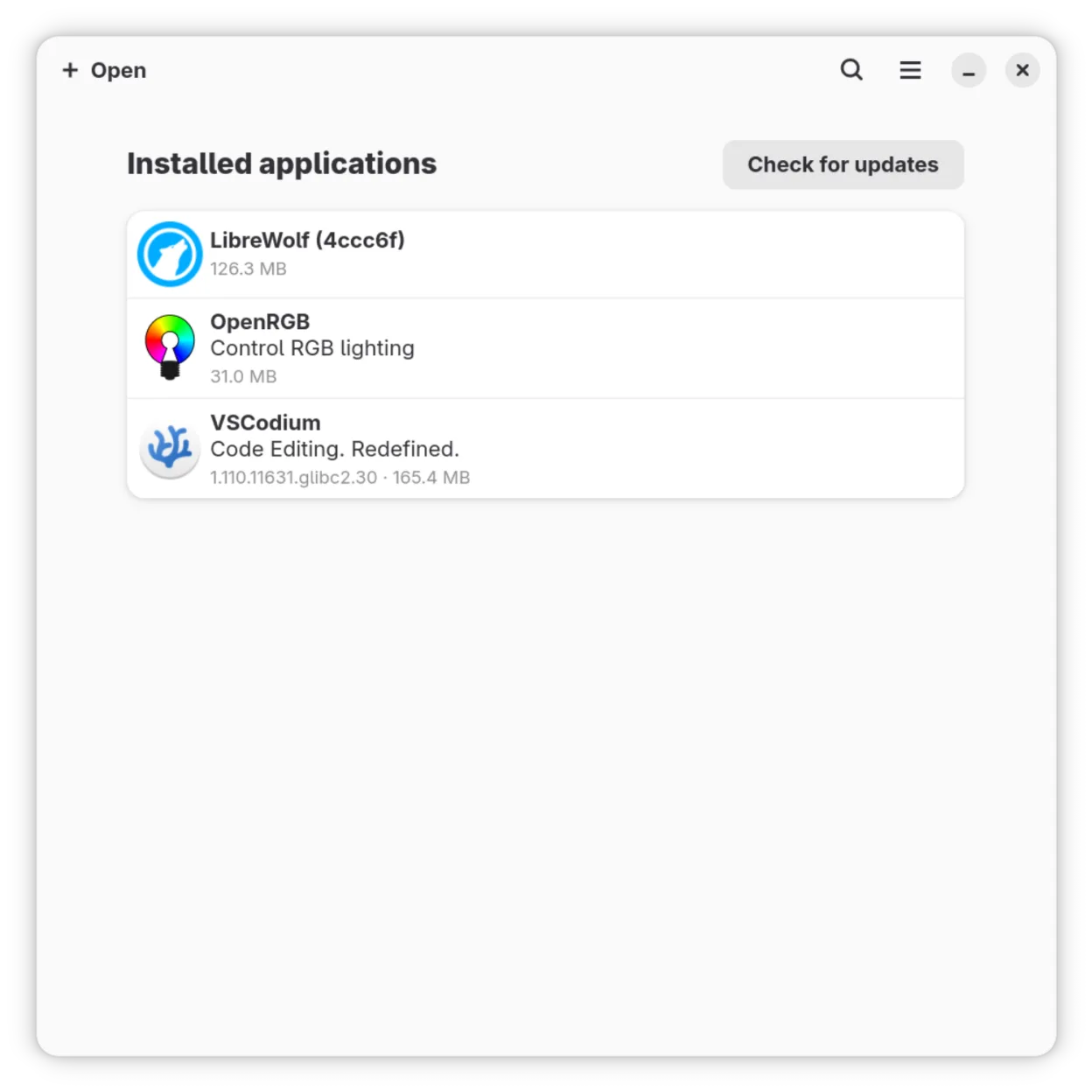 Application showcase