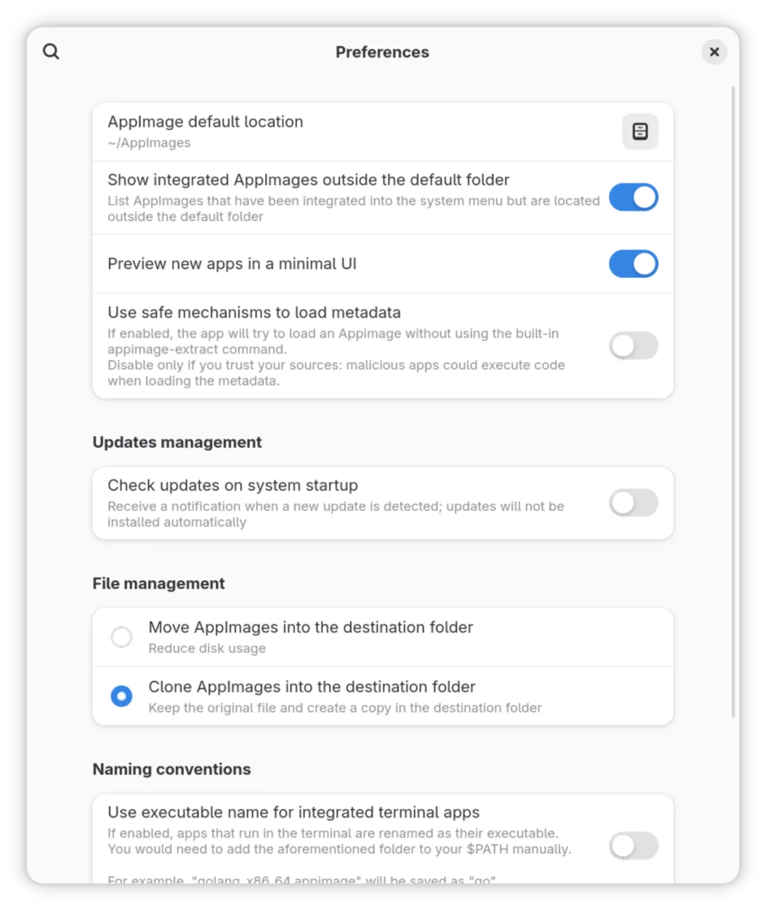 Application showcase