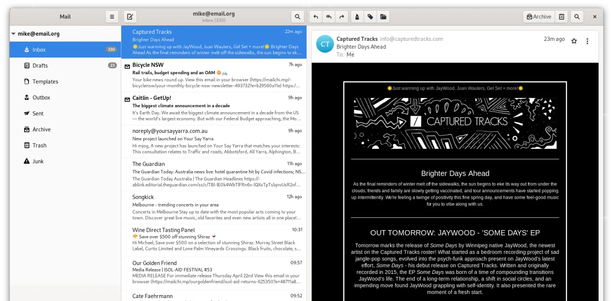 Screenshot von Geary