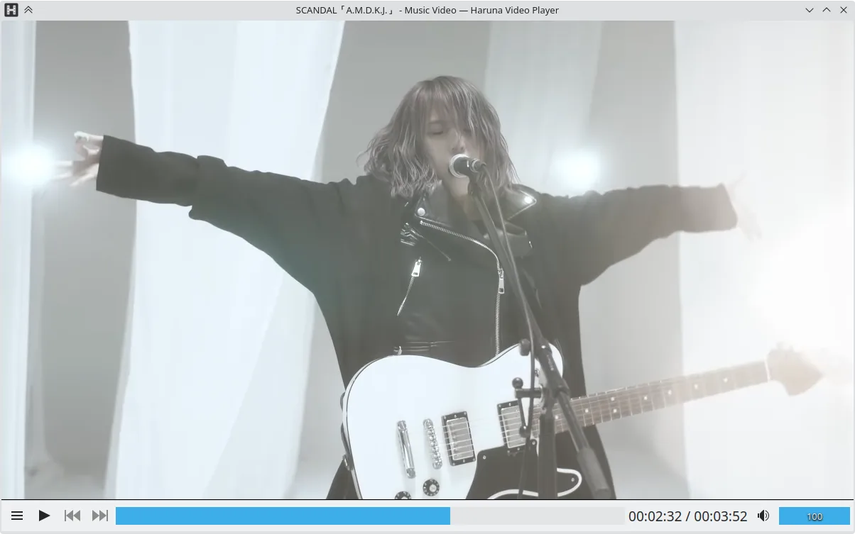 Haruna without menubar and toolbar