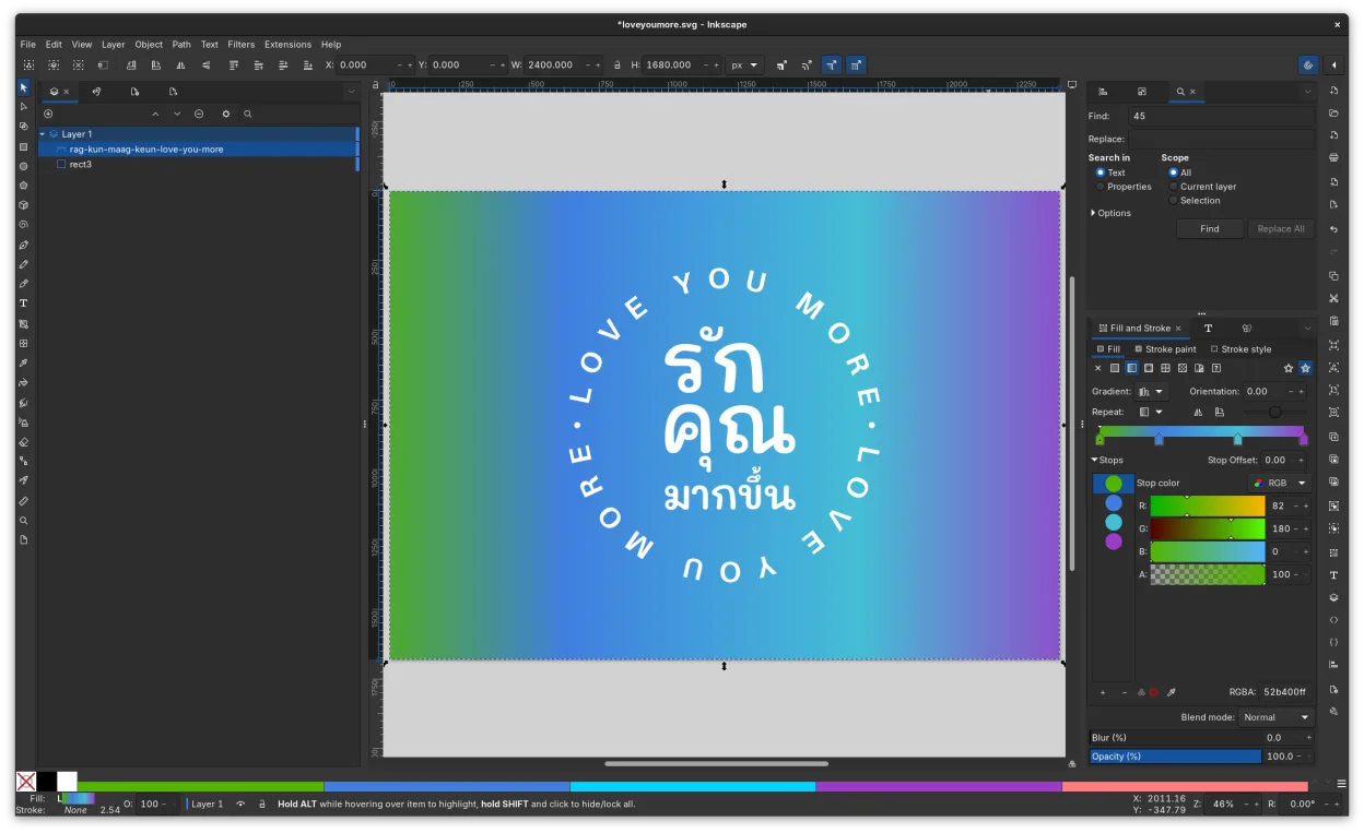 Gradient editing