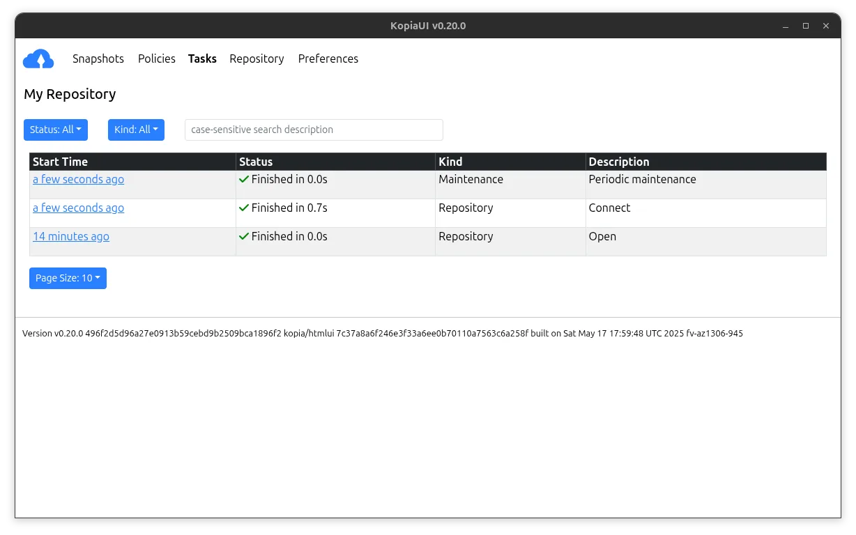 Task window
