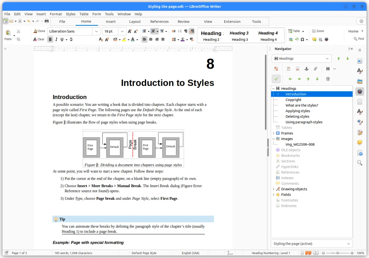 Captura de pantalla de LibreOffice Calc
