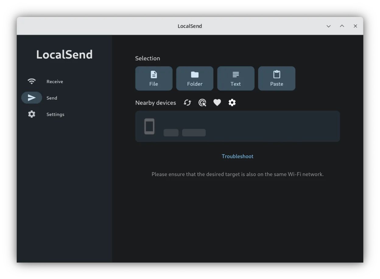 Sending interface