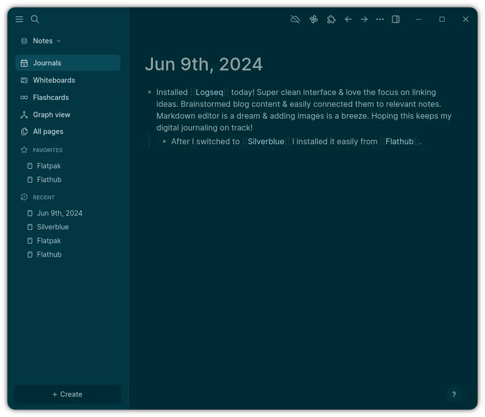 Logseq default page