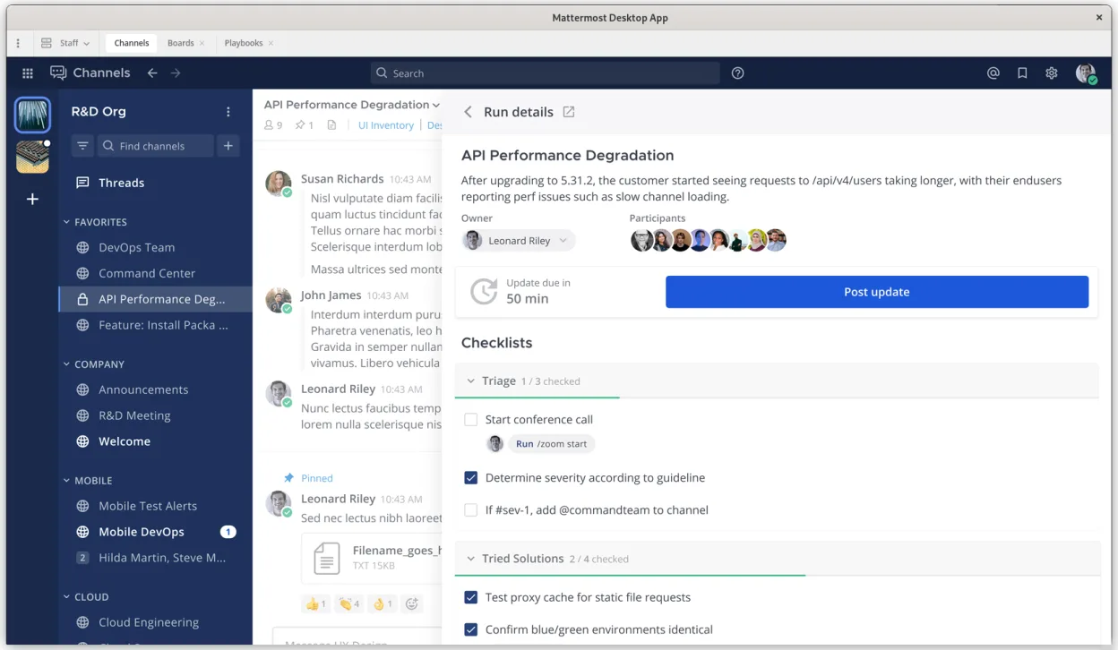 Mattermost screenshot