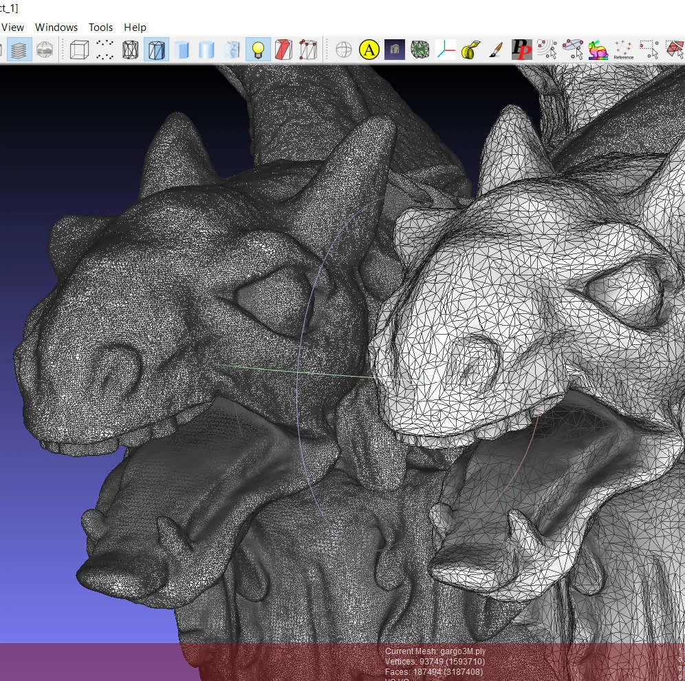 Captura de pantalla de MeshLab