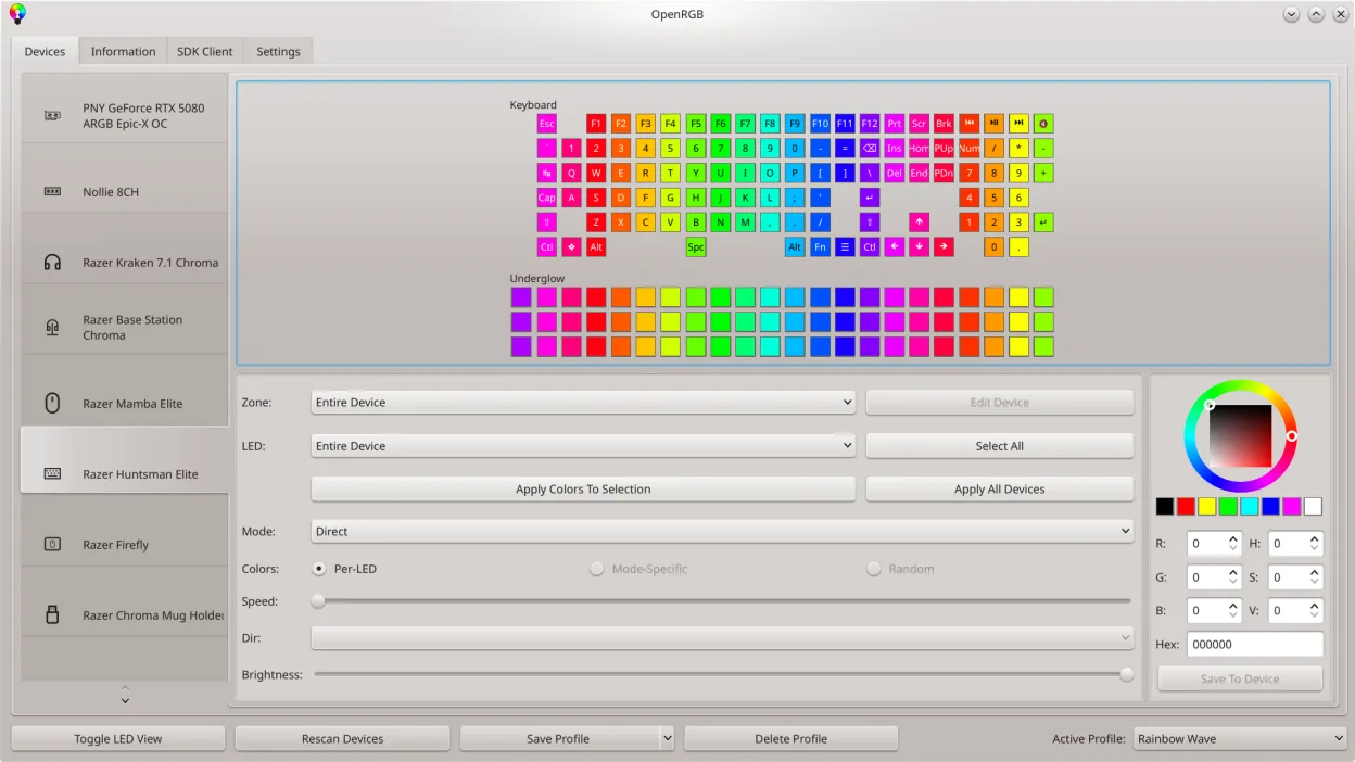 OpenRGB screenshot