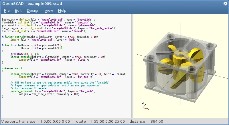 OpenSCAD screenshot
