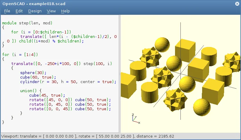 OpenSCAD screenshot