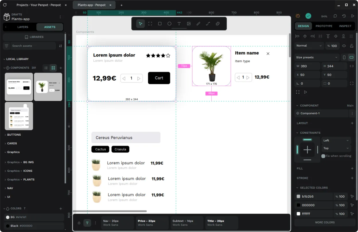 Screenshot von Penpot Desktop