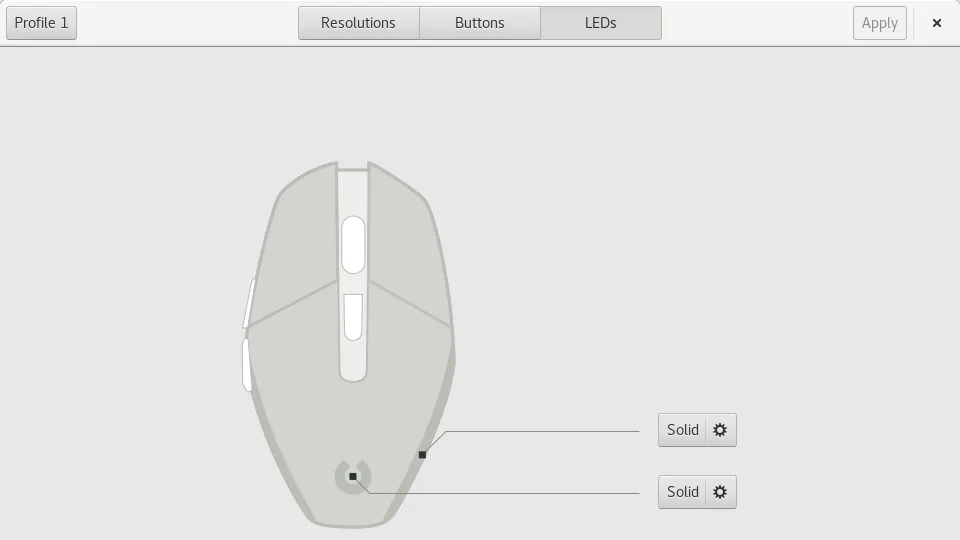 The LED configuraton page