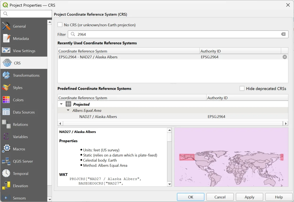 QGIS Project Properties