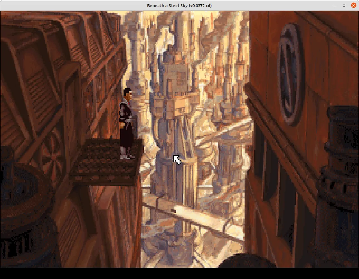ScummVM running 'Beneath a Steel Sky'