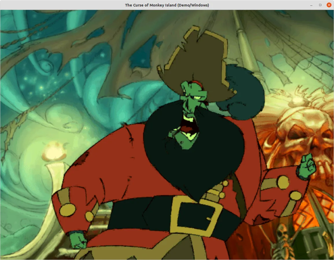 ScummVM running 'The Curse of Monkey Island'