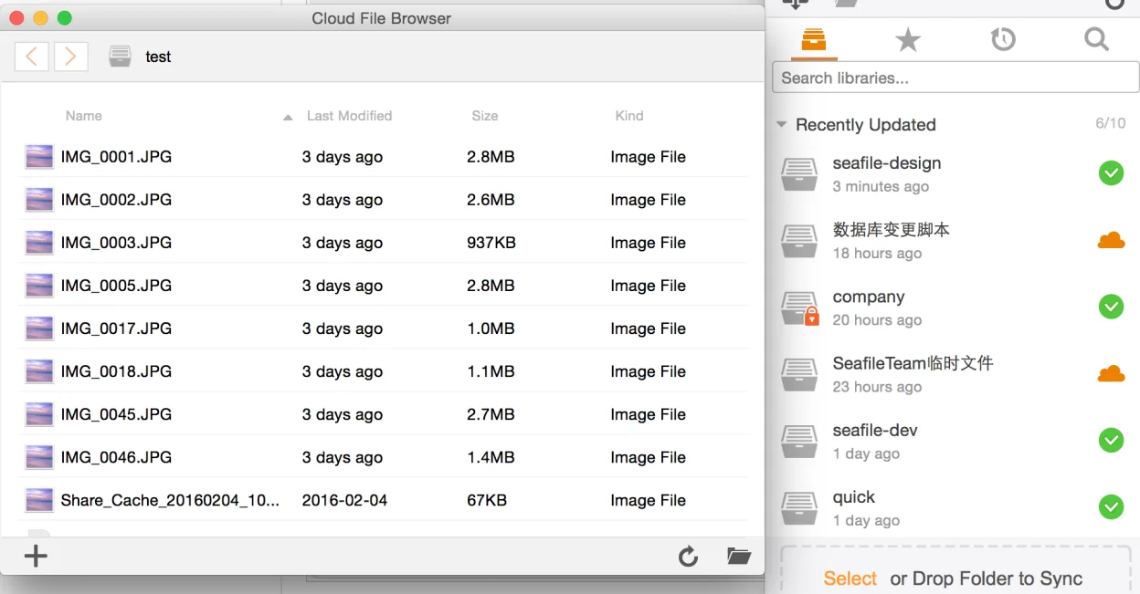 Seafile Client screenshot
