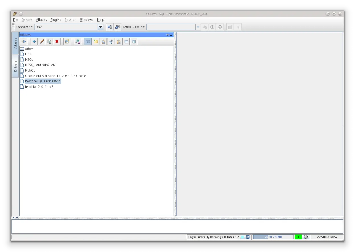Capture d’écran de SQuirreL SQL Client