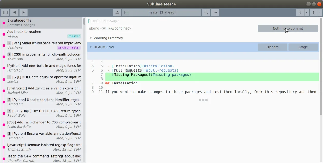 Sublime Merge screenshot