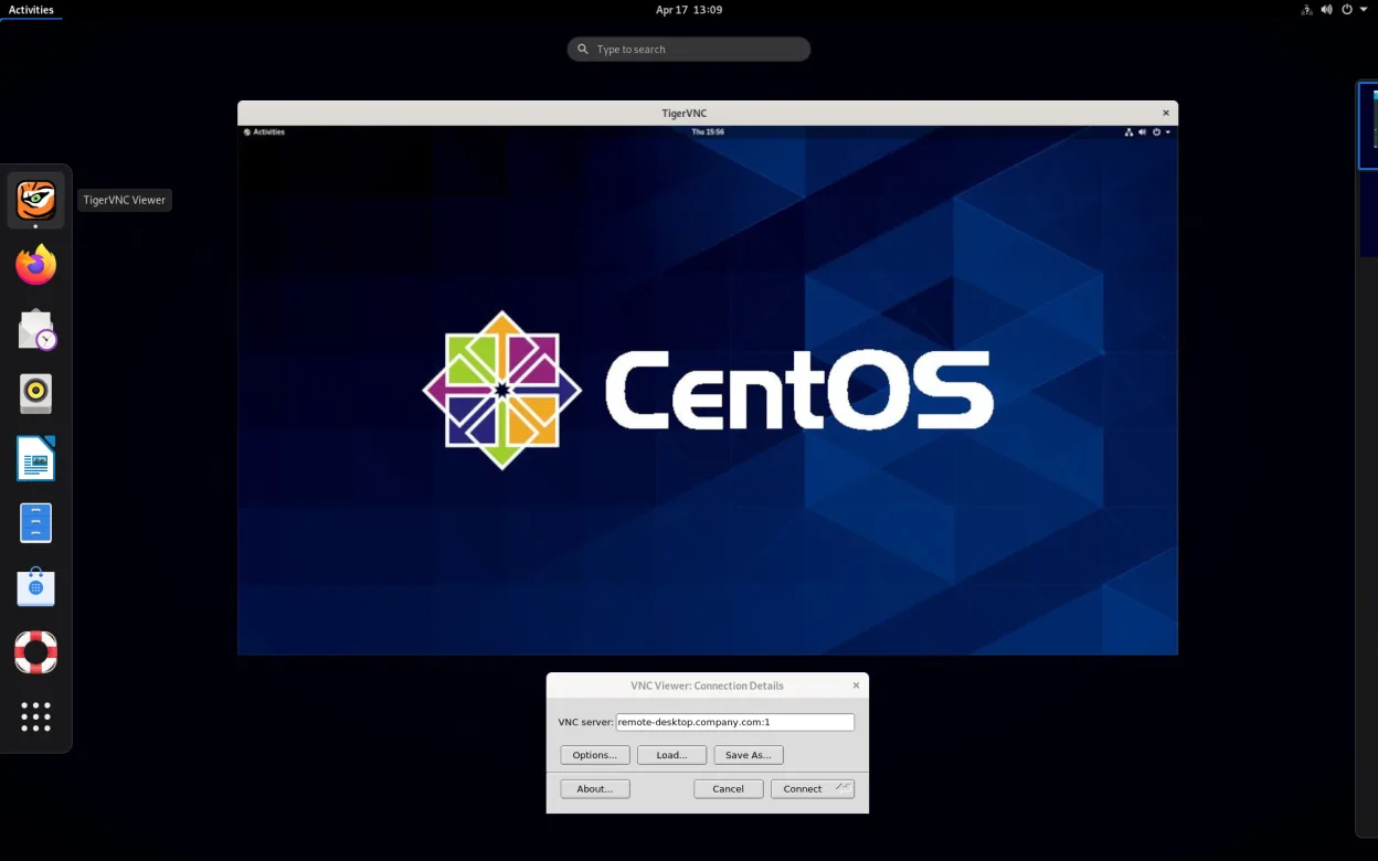 Screenshot von TigerVNC Viewer