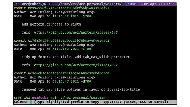 WezTerm screenshot