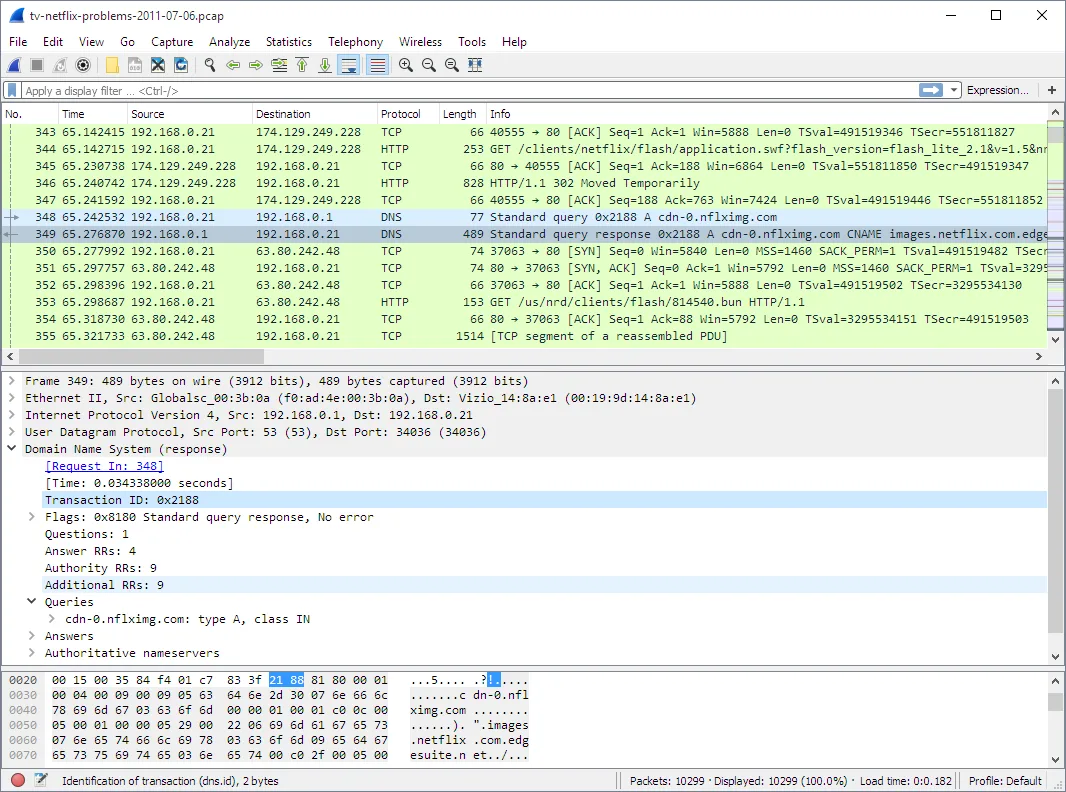 Wireshark screenshot