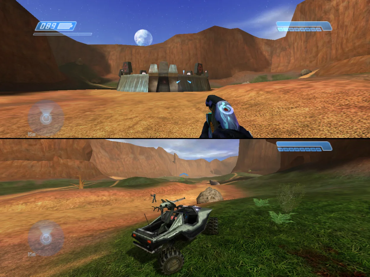 "Halo: Combat Evolved" (Multiplayer) running in xemu